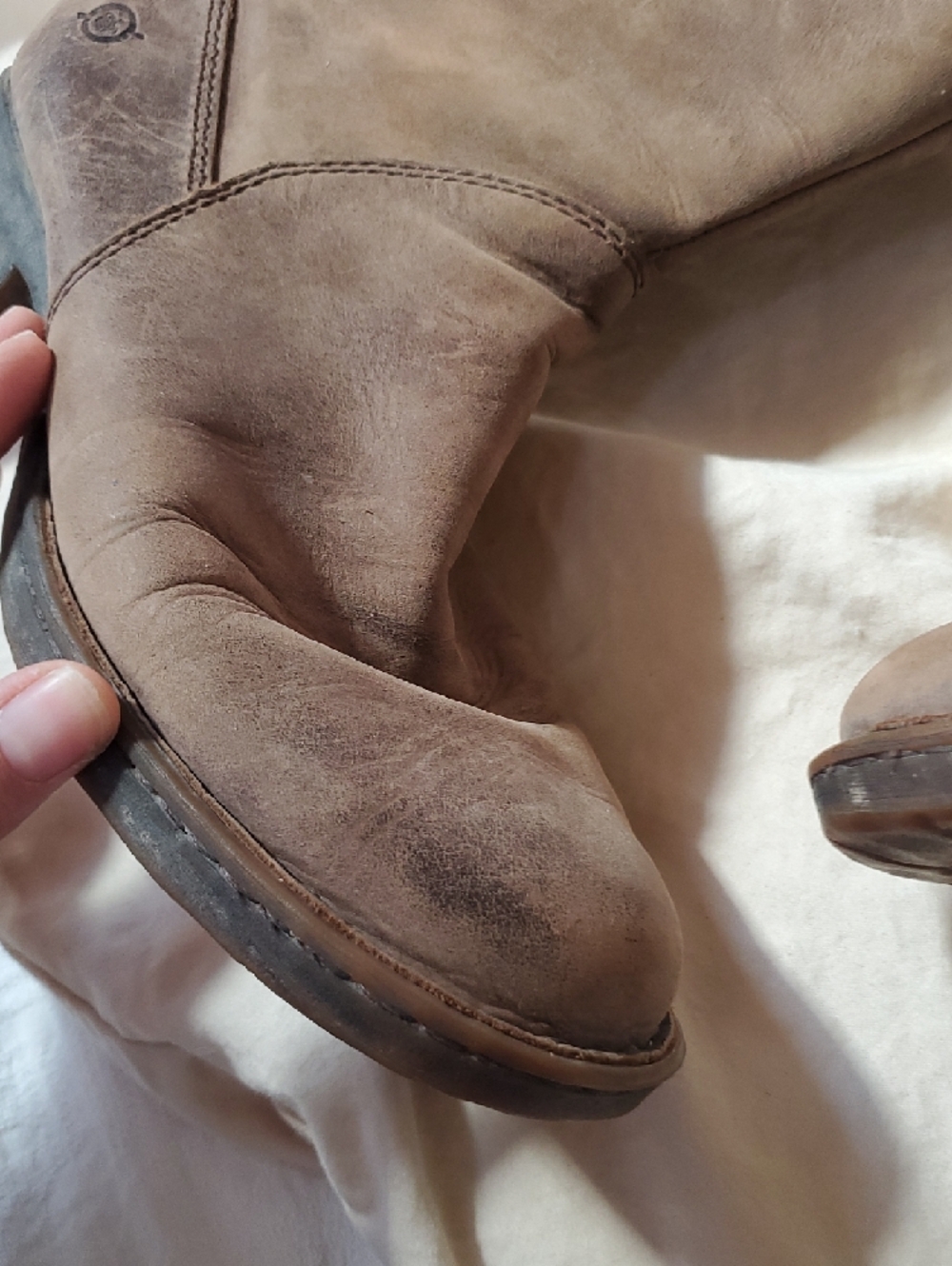 Womens 8 Born Brown Lace-Up Side-Zip Leather Boots - Picture 14 of 14